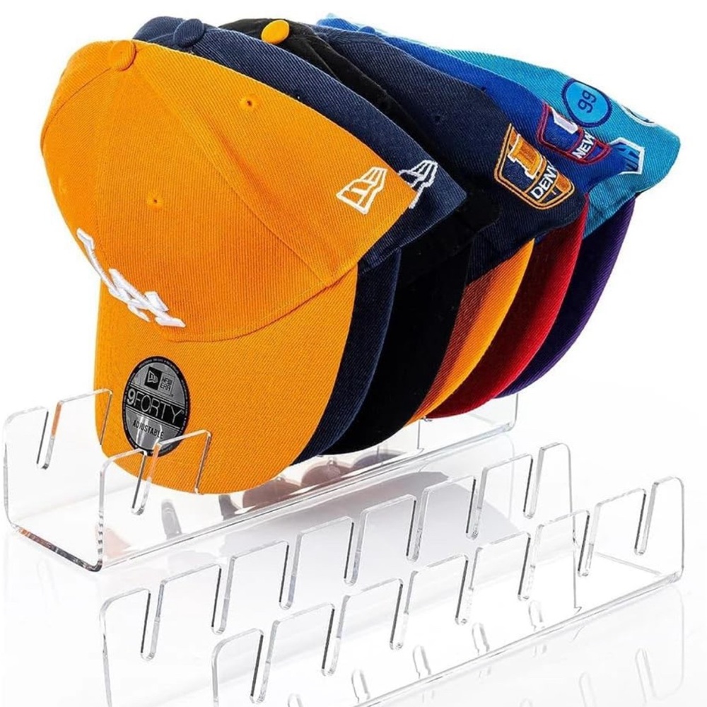 2PC Newest Hat Organizer for Baseball Caps Racks No Install Acrylic Closet Stand
